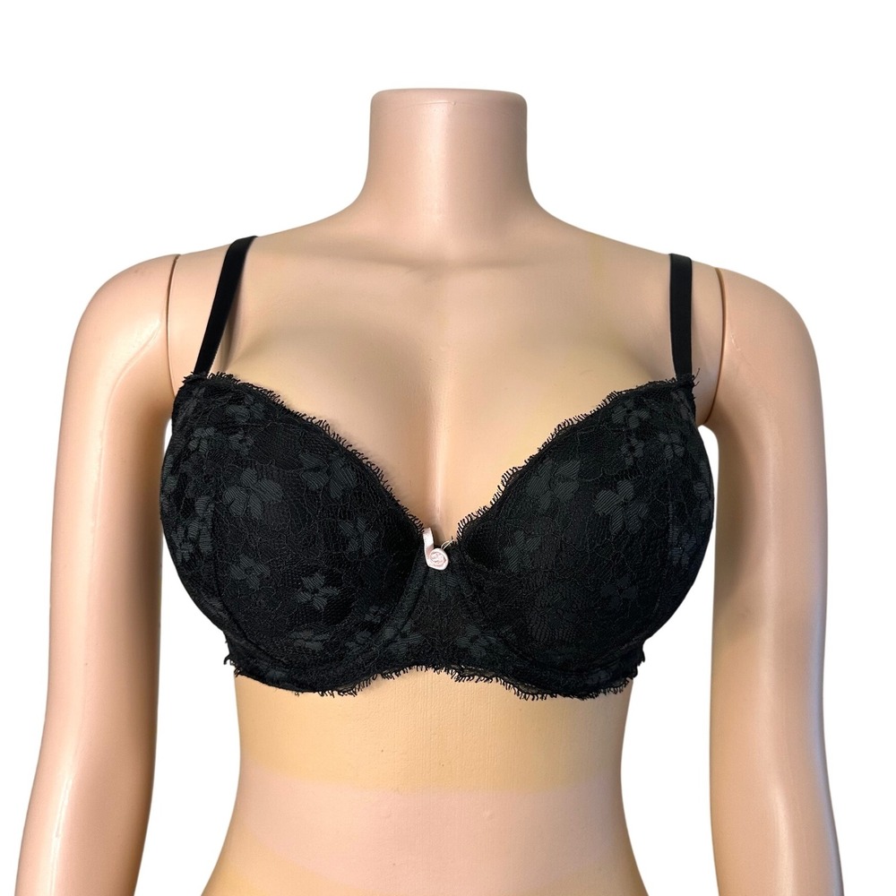 Victoria's Secret‎ Dream Angels Lined Demi Double Bra Size 32DDD Black Lace